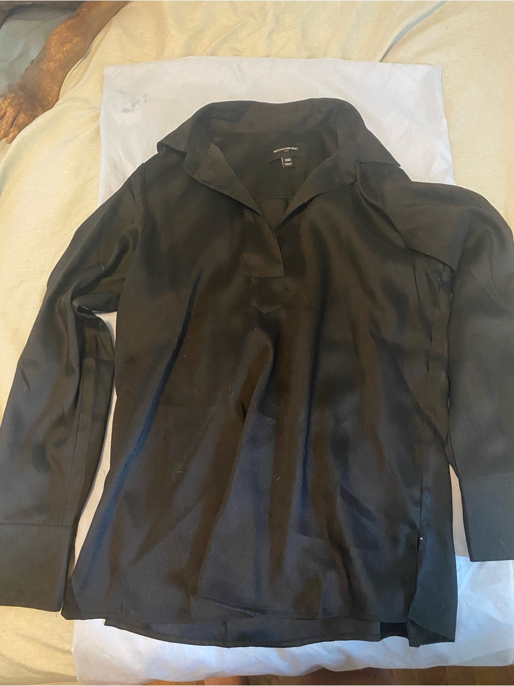 Banana Republic Black Collared Long-Sleeve Tunic Jacket